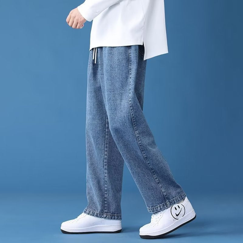 Hong Kong Style Wide-Leg Jeans – Loose Fit