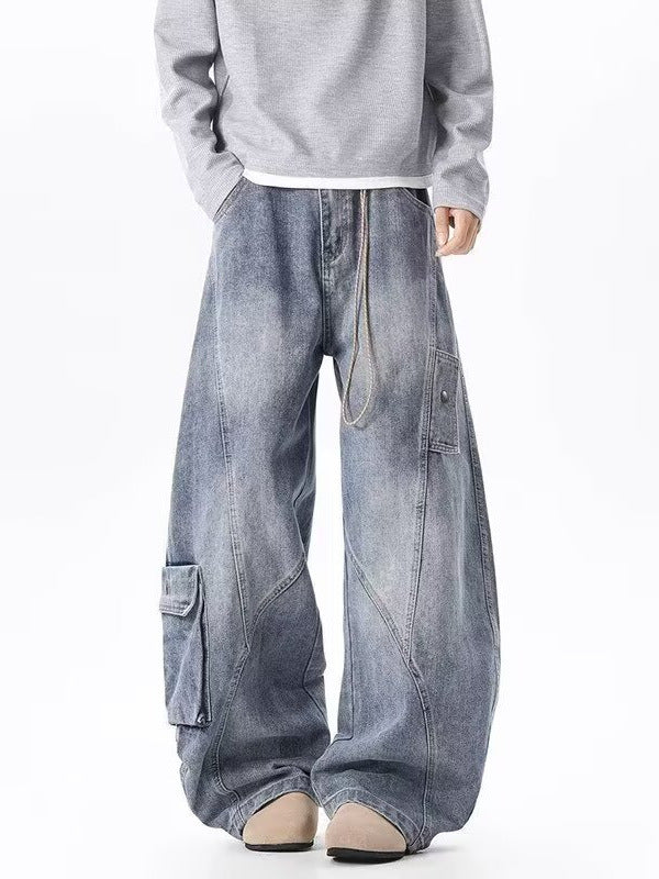 Workwear Cargo Jeans – Wide-Leg Utility Style