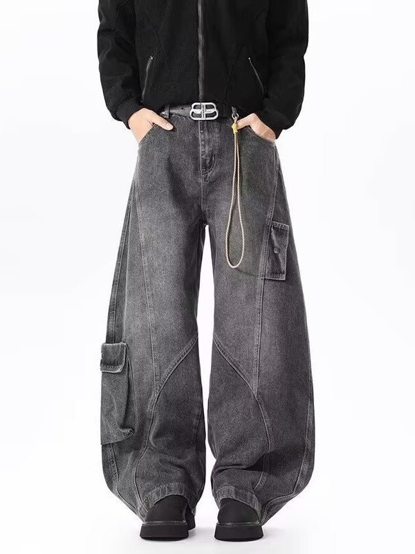 Workwear Cargo Jeans – Wide-Leg Utility Style