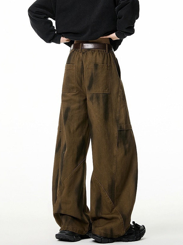 Tie-Dye Distressed Wide-Leg Jeans – Vintage Style