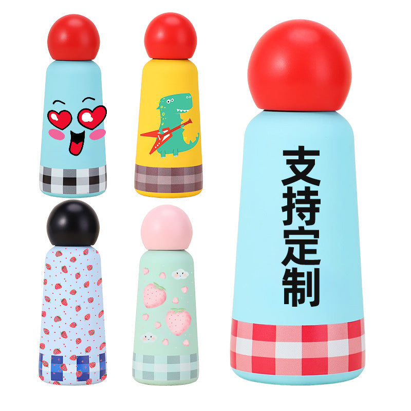 316 Stainless Steel Cute Puppy Vacuum Cup with Strap