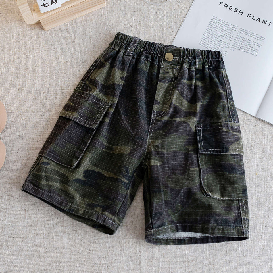 Boys Camouflage Cargo Shorts 2026 Summer Outdoor Wear