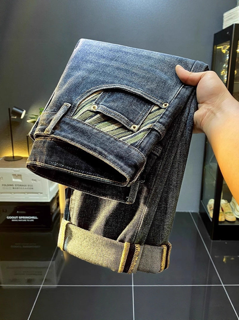 Embroidered Slim Jeans – Stretch Straight Fit