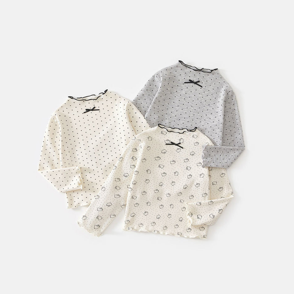 Girls Polka Dot Long Sleeve T-Shirt 2026 Stylish Wear