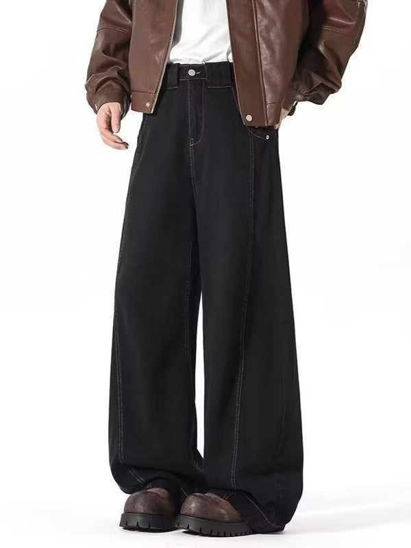 Deconstructed Wide-Leg Jeans – High Street Style