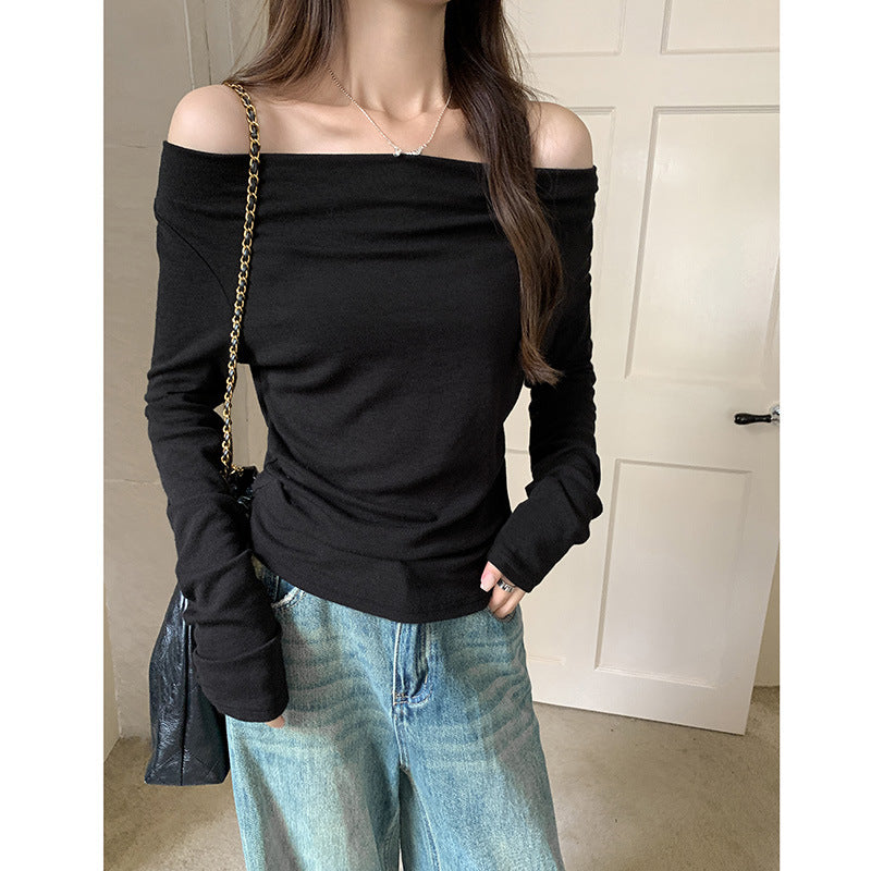 One Shoulder Pleated Slim Fit Top