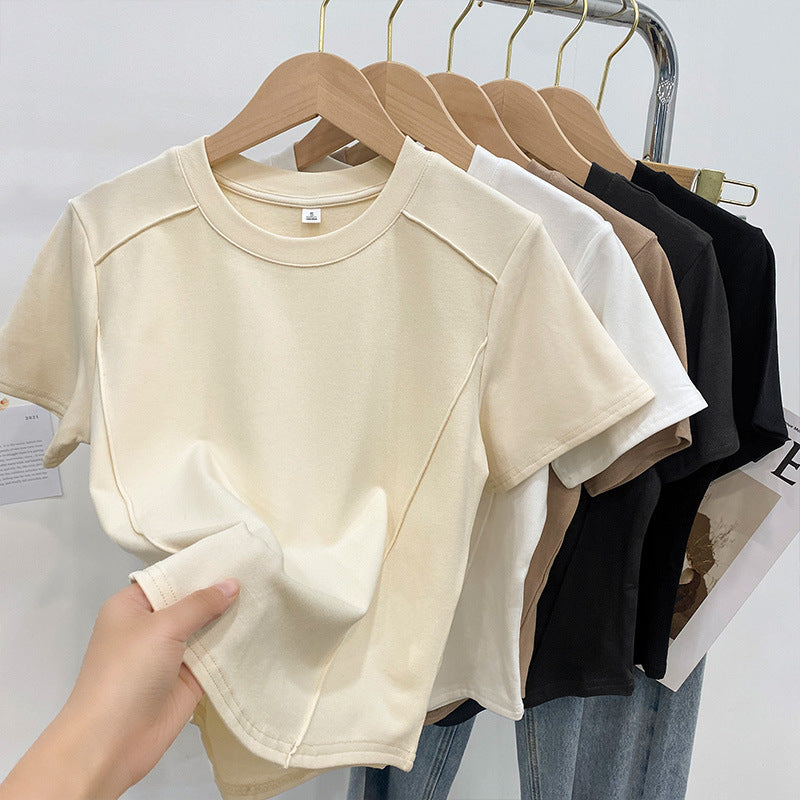 Fishbone Slim Fit Round Neck Short T Shirt
