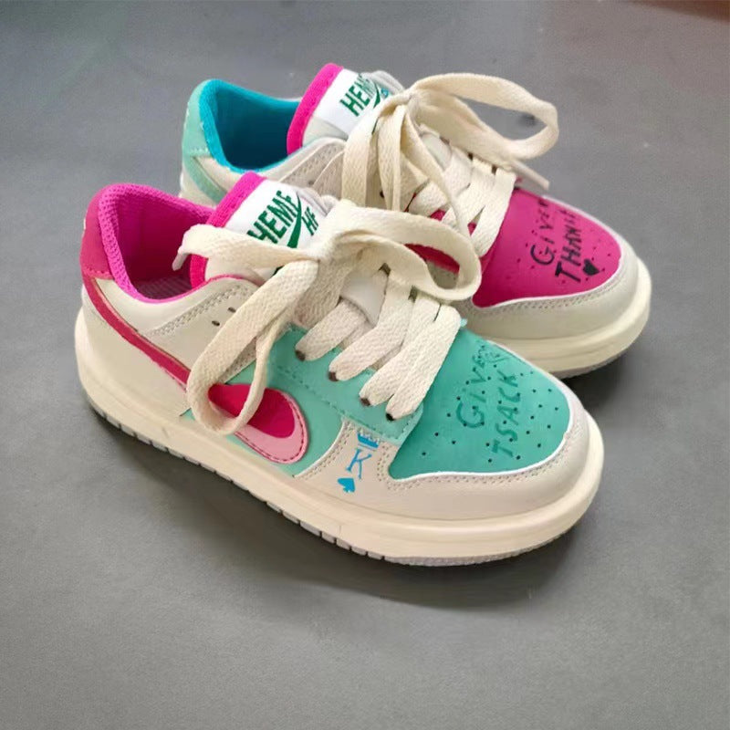 Kids Color-Blocked Sneakers 2026 Korean Style Unisex