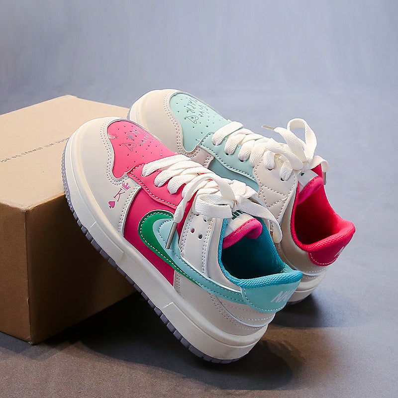 Kids Color-Blocked Sneakers 2026 Korean Style Unisex
