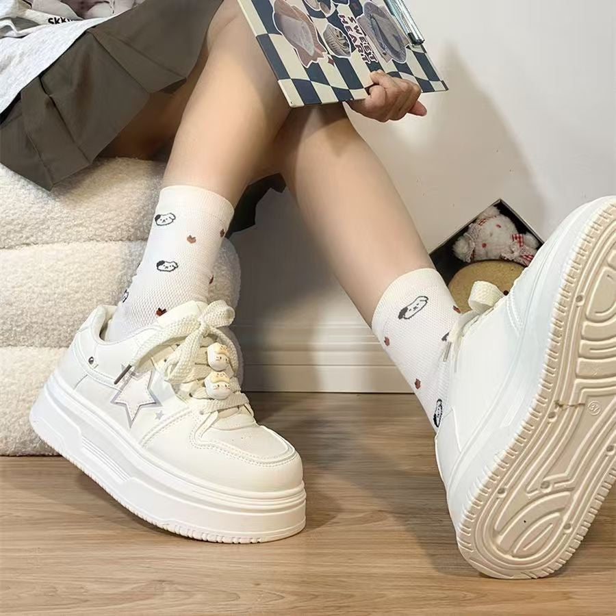 Girls Korean-Style Sneakers 2026 Shell-Toe Trendy