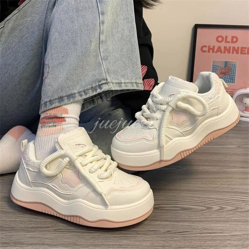 Girls Thick-Soled Sneakers 2026 Comfortable Kids Shoes
