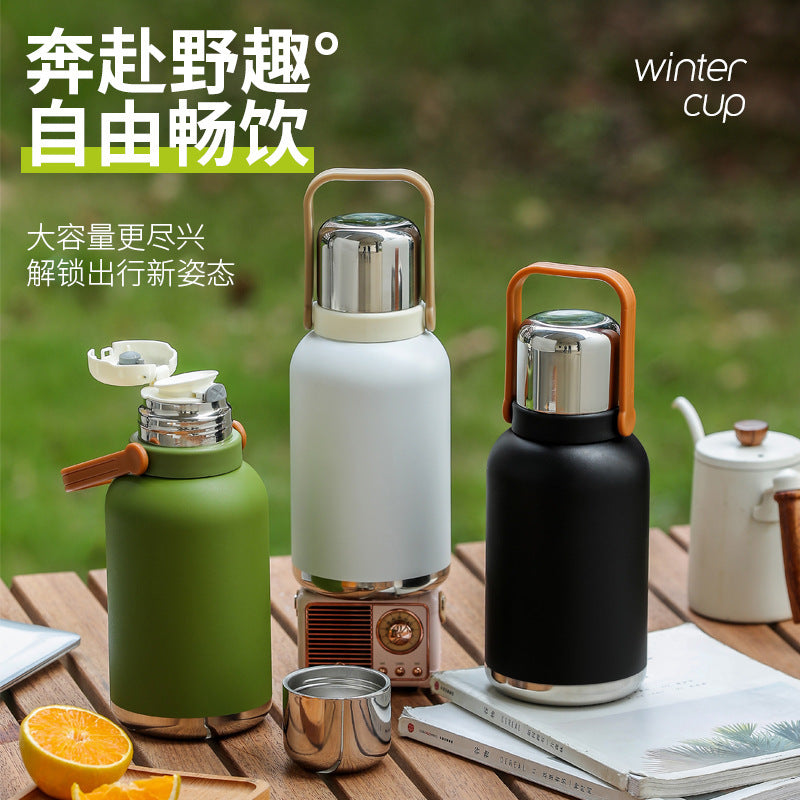 316 Gold Steel 1.5L Tea-Water Separation Outdoor Kettle