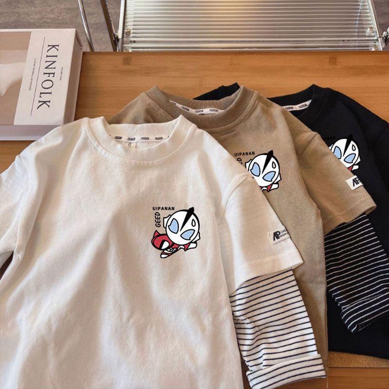 Boys Cotton Long-Sleeve T-Shirt 2026 Korean Style