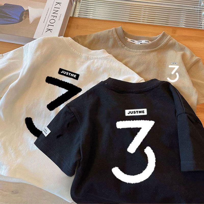 Boys Cotton T-Shirt 2026 Korean Style Summer Top