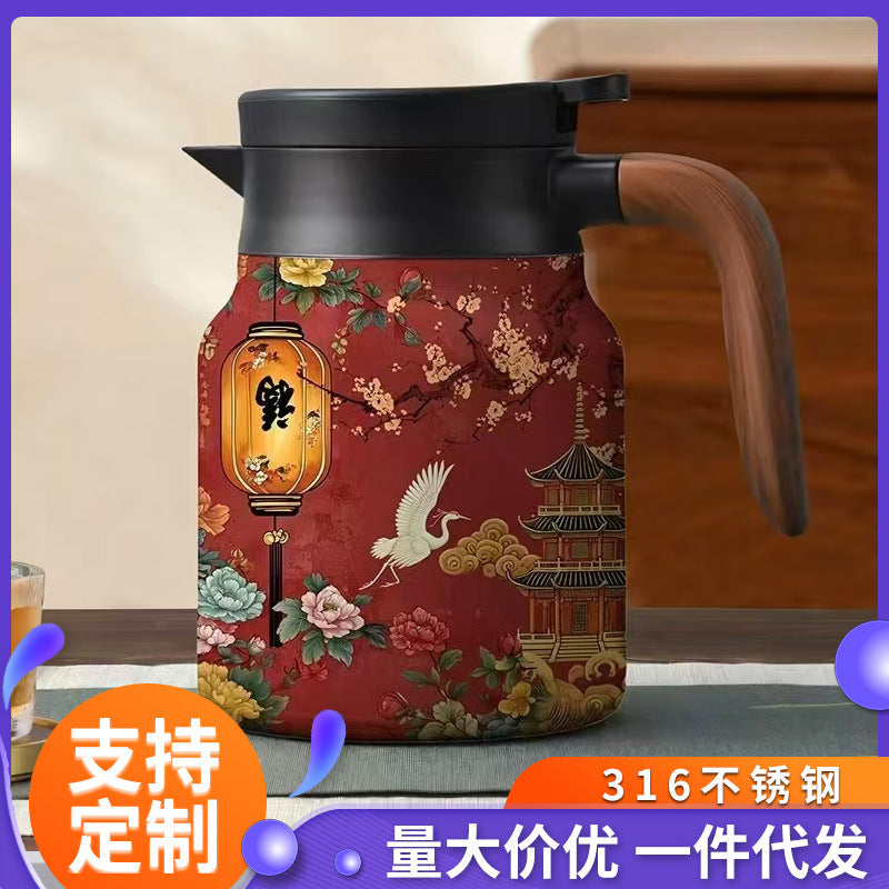 Exquisite 316 Stainless Steel 1L Braised Tea & Coffee Pot