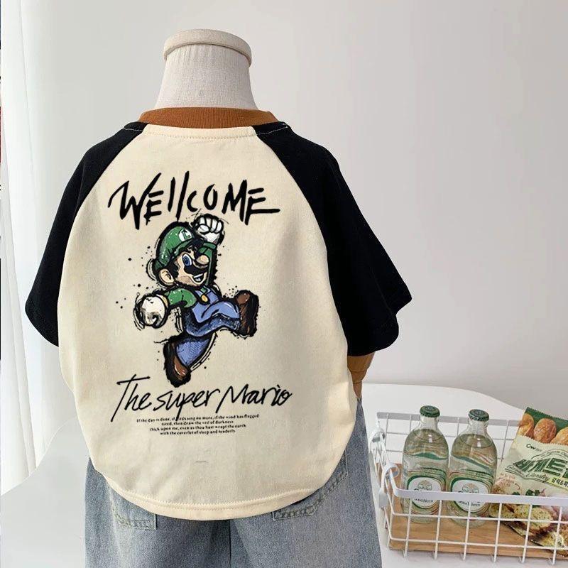 Kids Cotton Cartoon T-Shirt 2026 Summer Boys Top
