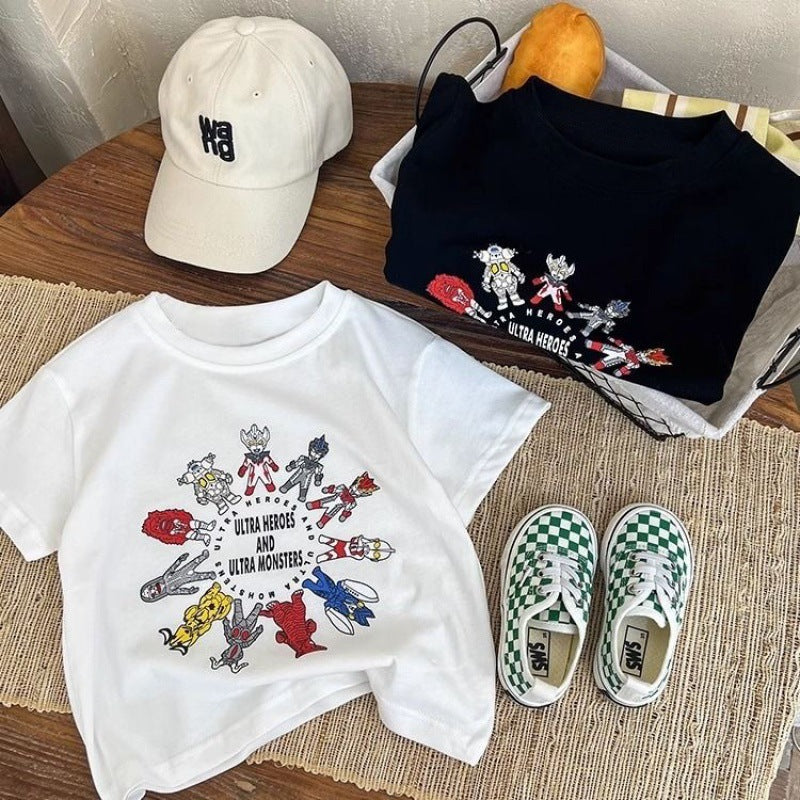 Kids Cartoon Cotton T-Shirt 2026 Summer Casual Top