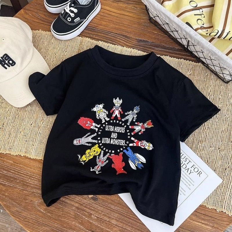 Kids Cartoon Cotton T-Shirt 2026 Summer Casual Top