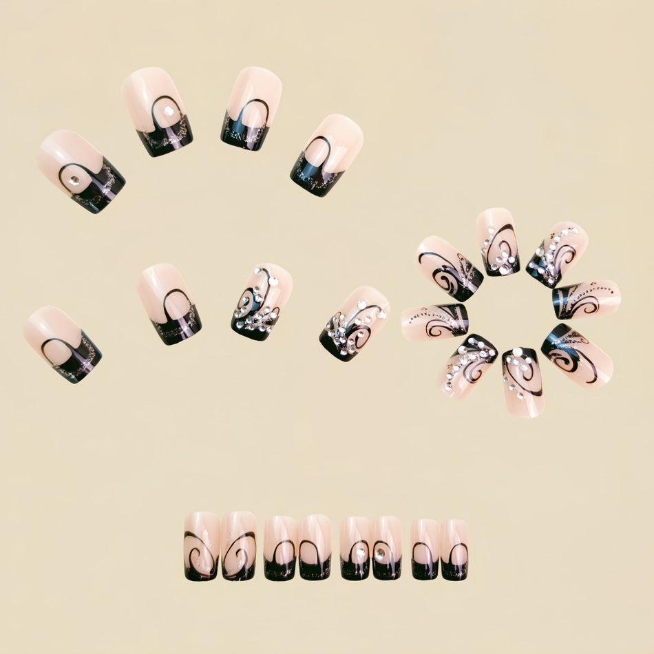 Diamond Press-On Nails – Square Style Set
