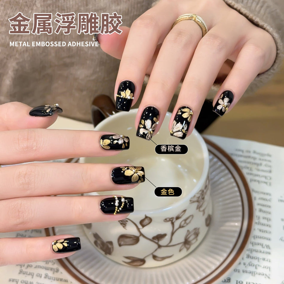 3D Metal Relief Nail Gel – Salon Nail Art