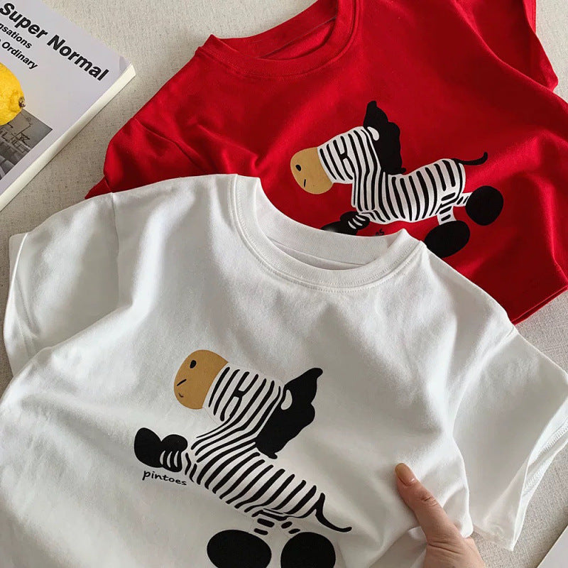 Kids Cotton Cartoon T-Shirt 2026 Summer Trendy Top