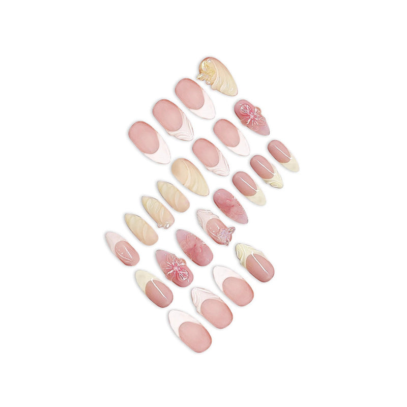 Almond Butterfly 3D Nails – Desire Style Set