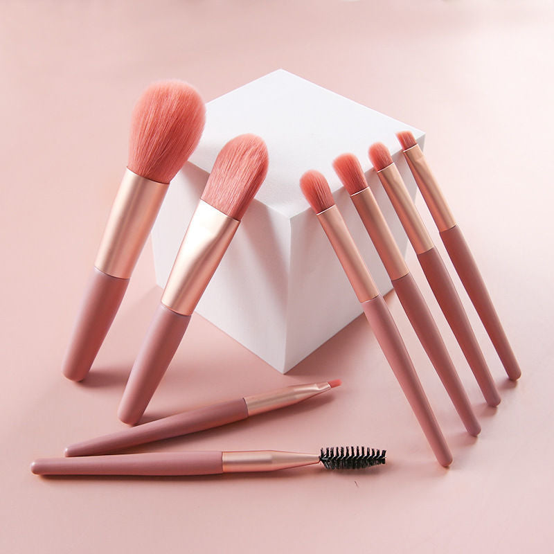 8-Piece "Morandi" Mini Makeup Brush Set