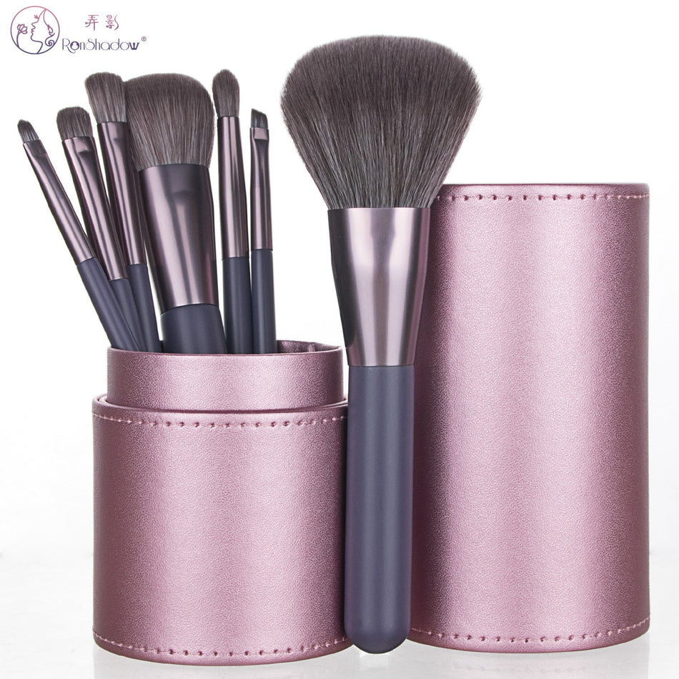 7-Piece Mini Makeup Brush Set — The "Shadow Series" Portable