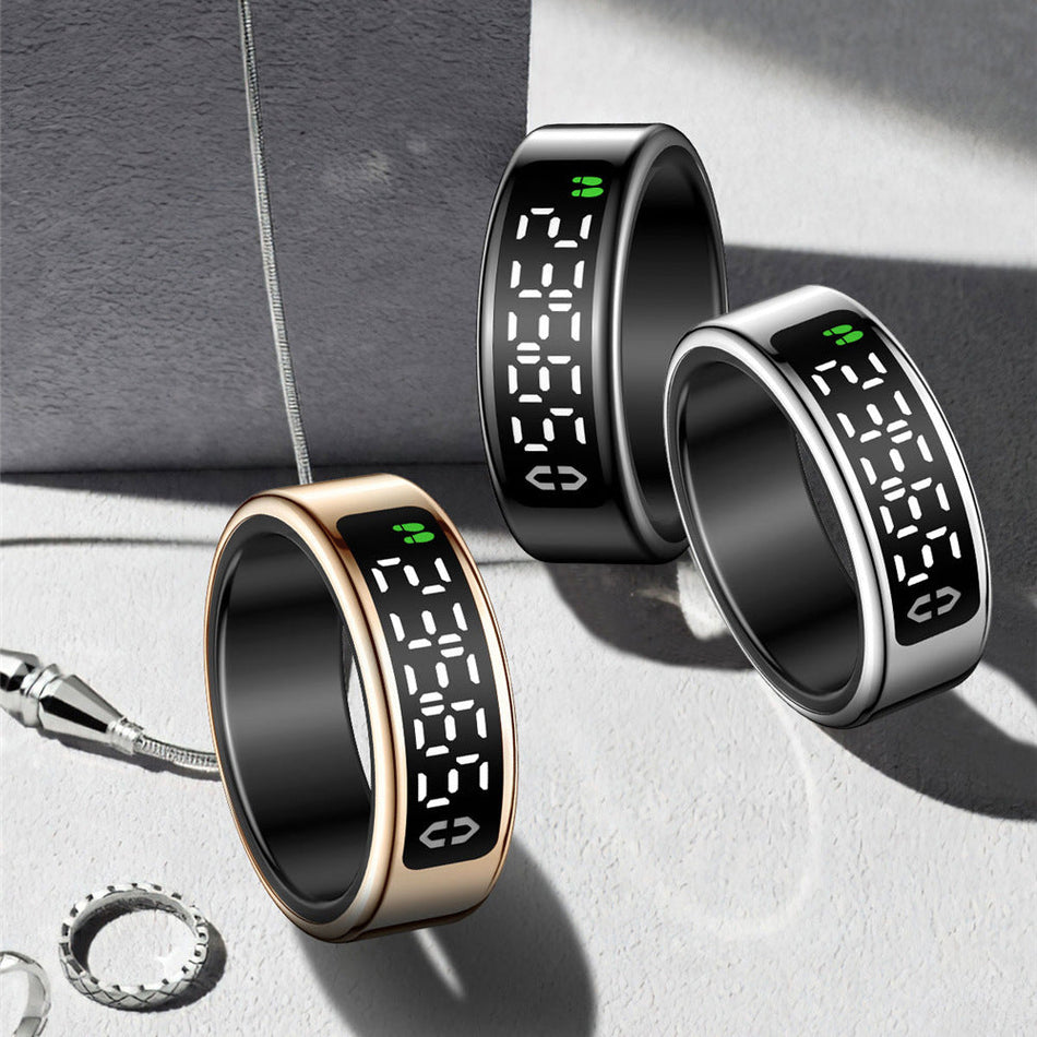 Sy01 Smart Ring with Display Touch Charging Stand Heart Rate