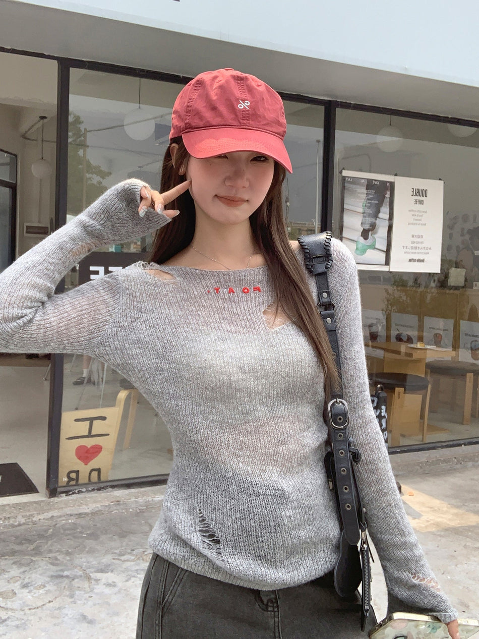 Embroidered Cut Out Sun Protection Top