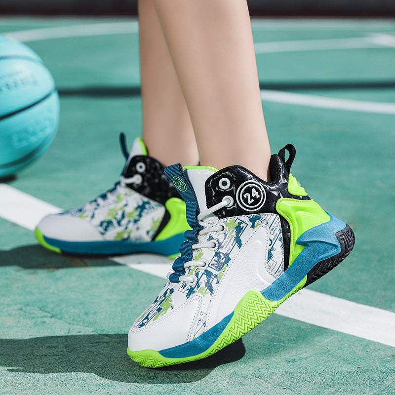 Kids High-Top Basketball Shoes – Non-Slip Sneakers