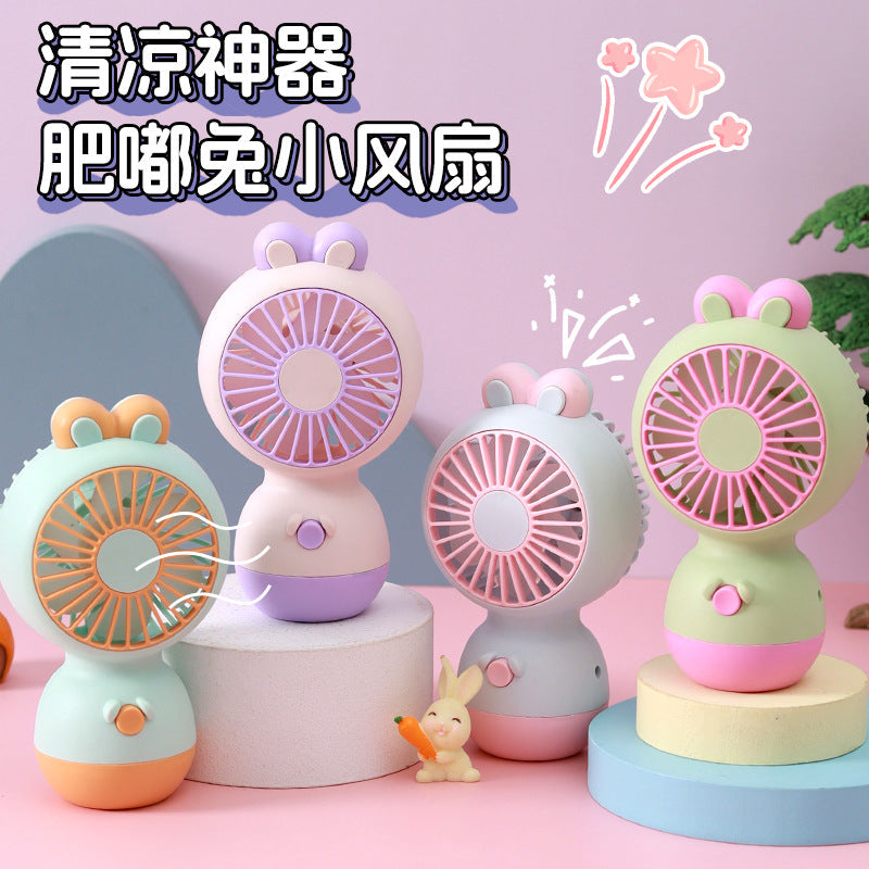 Cute Rabbit [Macaroon] Mini Handheld Fan | Summer Gift Pack