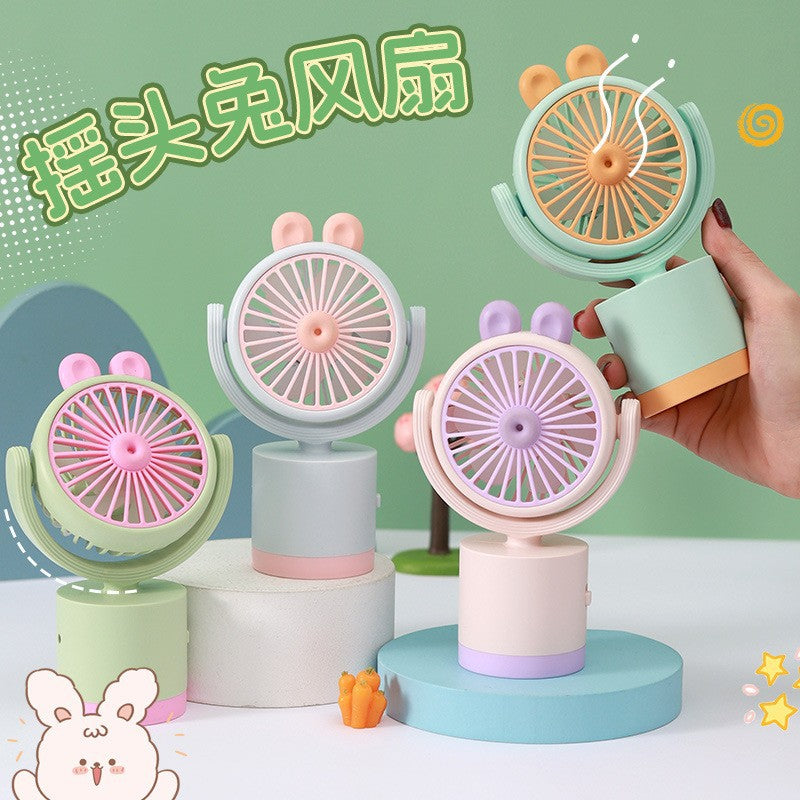 Cute Rabbit [Macaroon] Mini Handheld Fan | Summer Gift Pack
