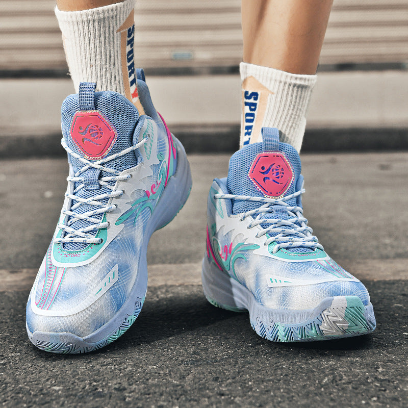 Contrast Color High-Top Sneakers – Thick Sole Style