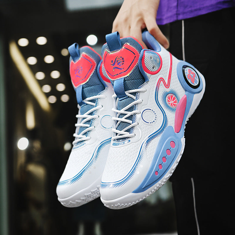 Leather High-Top Sneakers – Trendy Sports Shoes