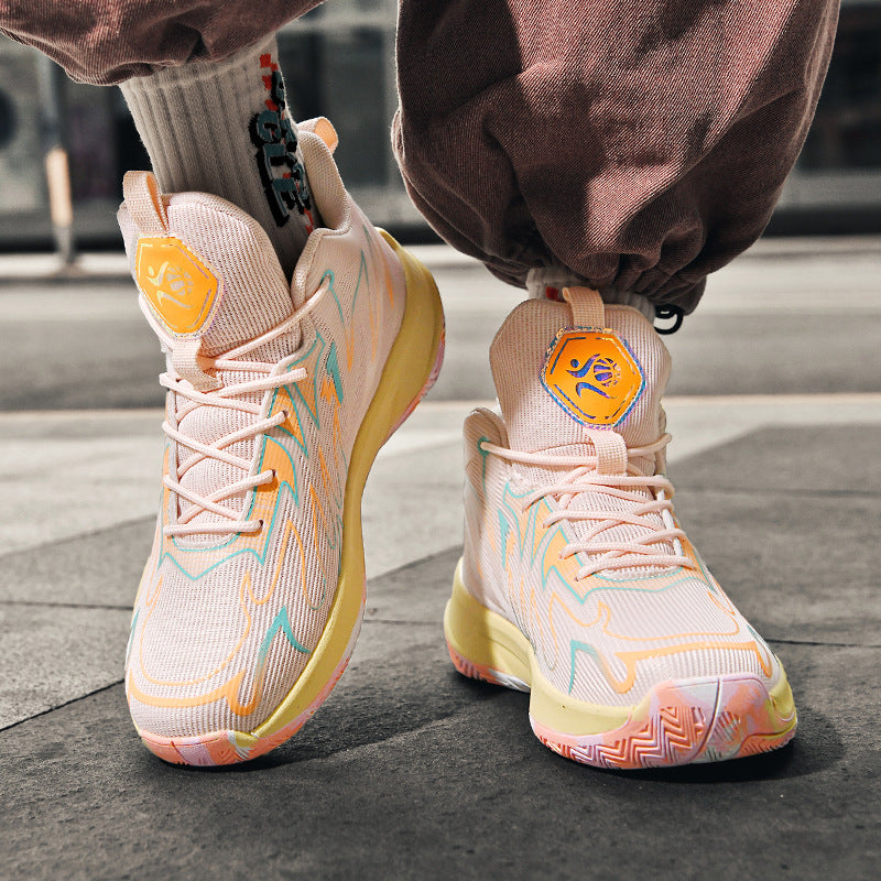 Mid-Top Basketball Shoes – Thick Sole Student Fit