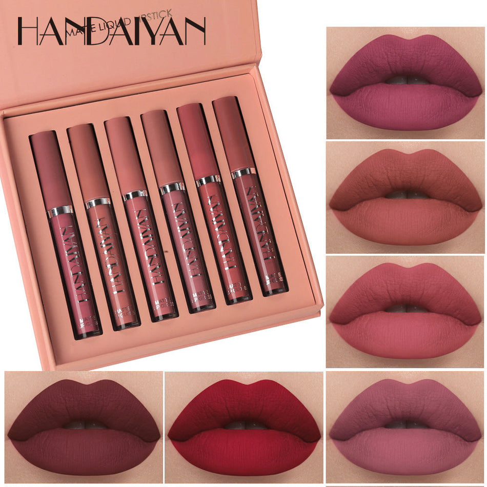 Handaiyan 6-Piece Matte Liquid Lipstick Set — The "Non-Stick"