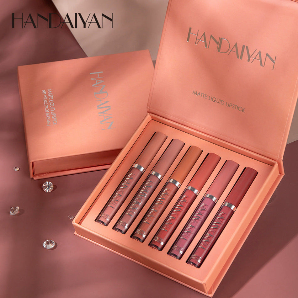 Handaiyan 6-Piece Matte Liquid Lipstick Set — The "Non-Stick"