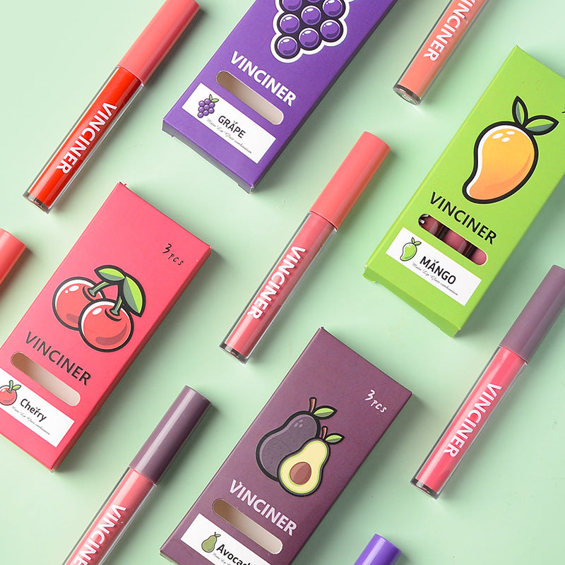 3-Piece Fruit Lip Glaze Set: The "Triple-Threat" Matte & Fruit