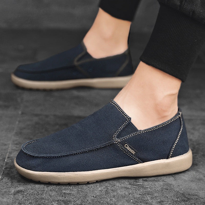 Men’s Retro Slip-On Canvas Shoes – Casual Low-Top