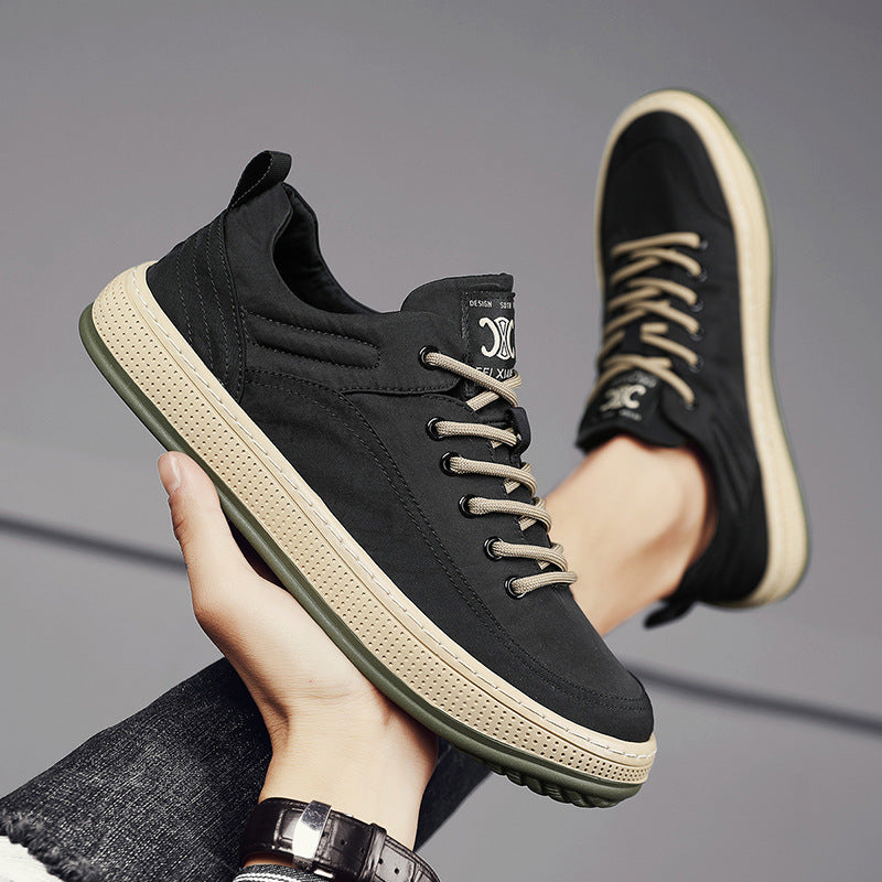 Men’s Korean Style Canvas Sneakers – Breathable Lace-Up