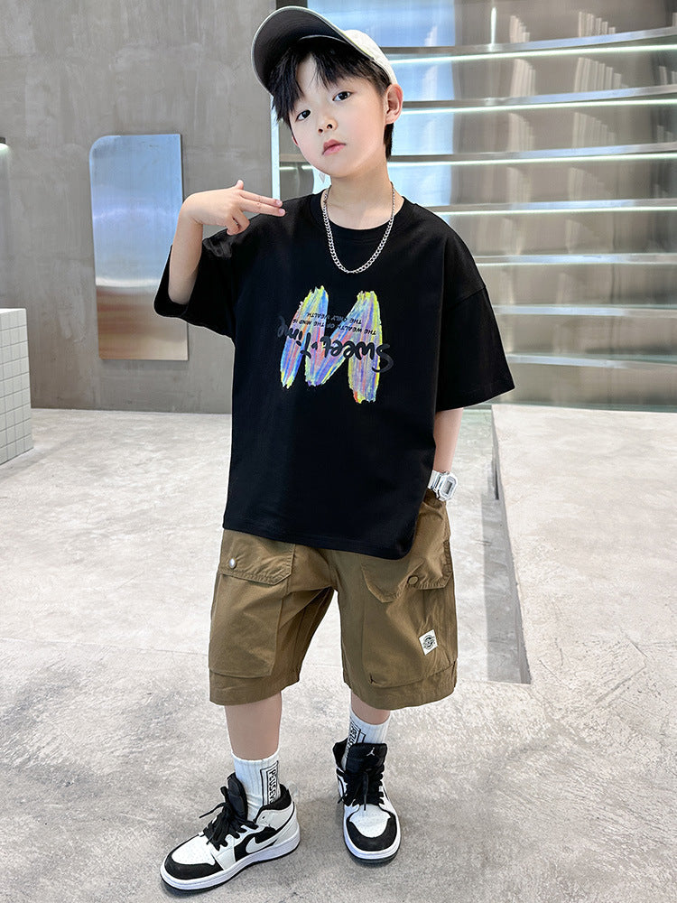 Boys Cotton Summer Two-Piece Set 2026 Trendy
