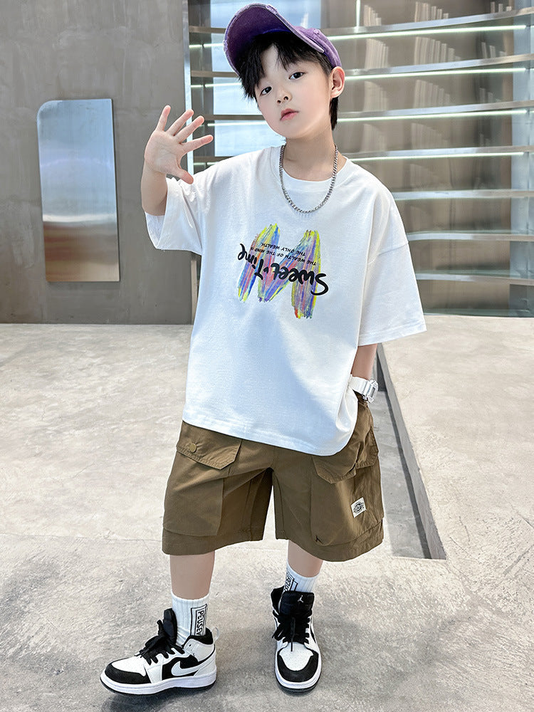 Boys Cotton Summer Two-Piece Set 2026 Trendy