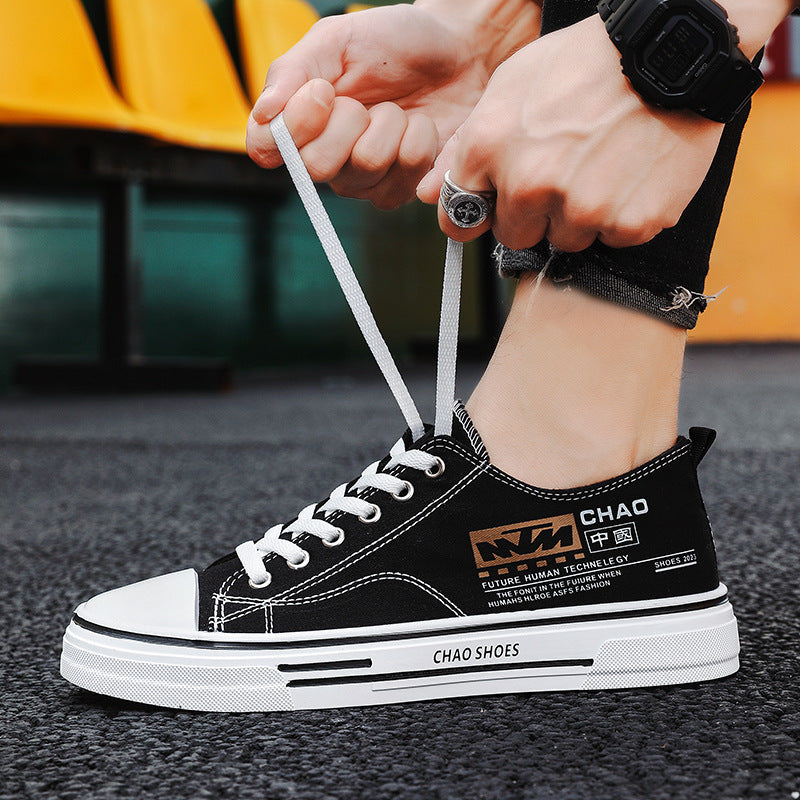Men’s Trendy Student Canvas Shoes – Lace-Up Casual