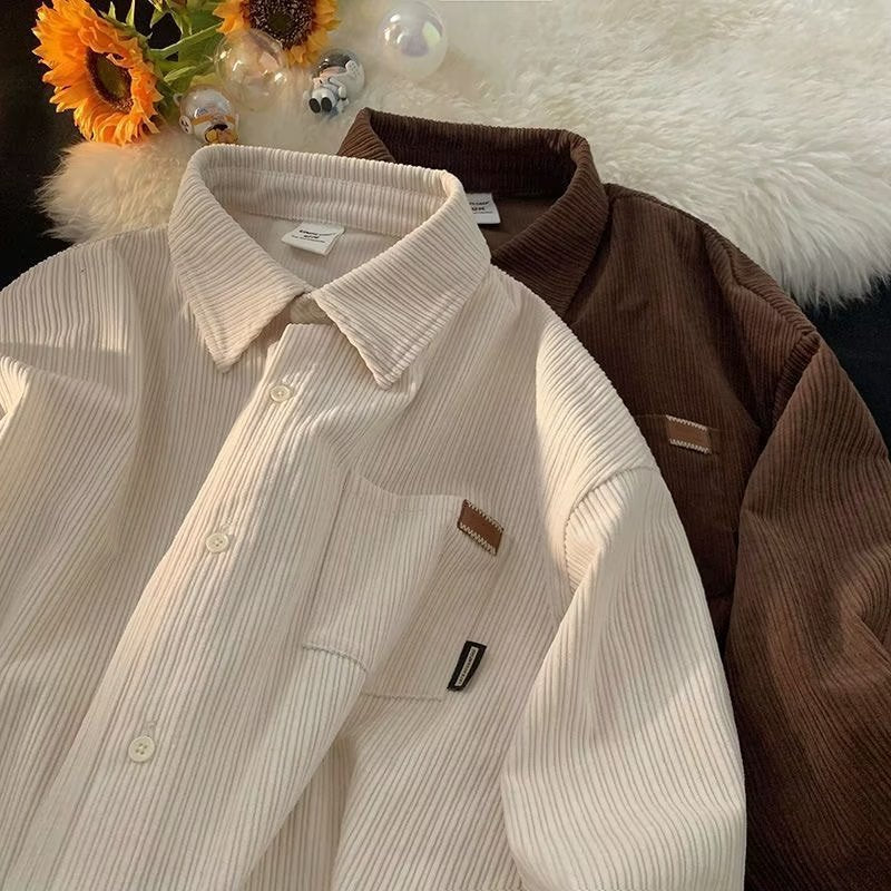 Men’s Corduroy Shirt Jacket – Japanese Retro Style