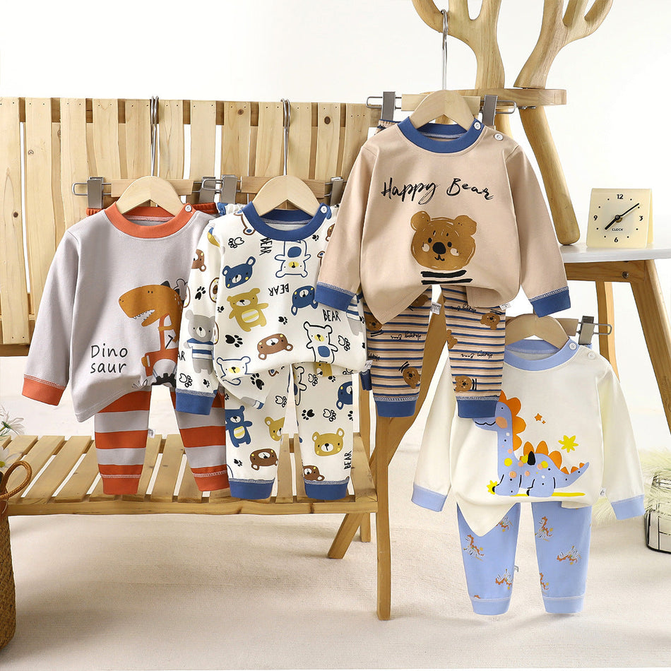 Kids Cotton Autumn Underwear Set 2026 Warm Outfit