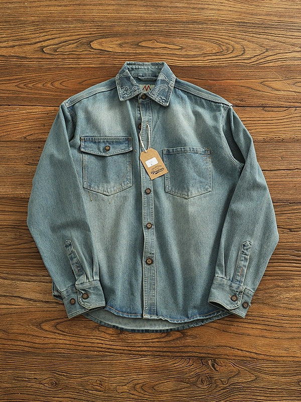 Men’s Retro Denim Shirt – Casual Couple Style