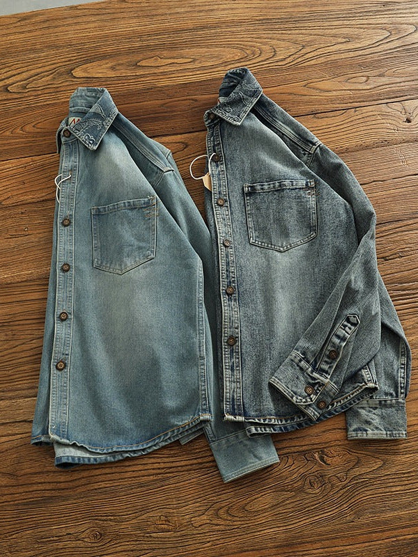Men’s Retro Denim Shirt – Casual Couple Style