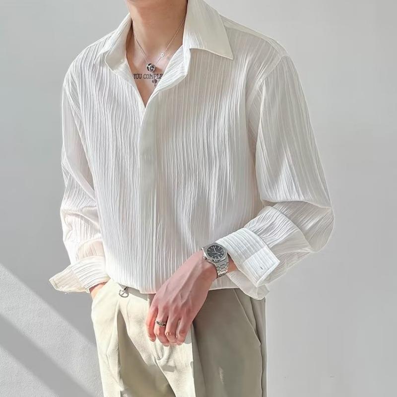 Men’s Korean Stripe Shirt – Non-Iron Long Sleeve