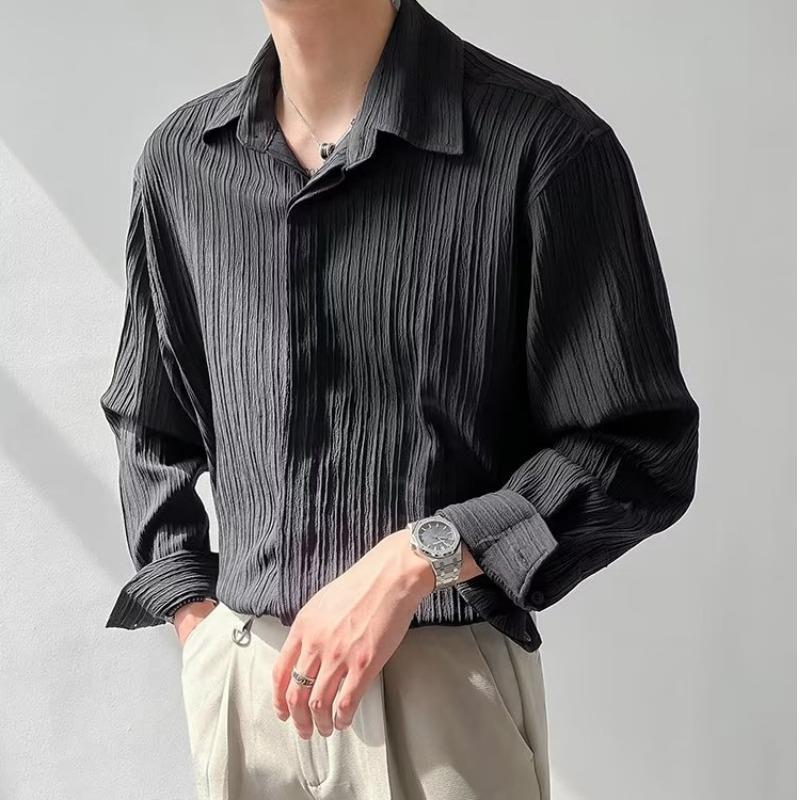Men’s Korean Stripe Shirt – Non-Iron Long Sleeve